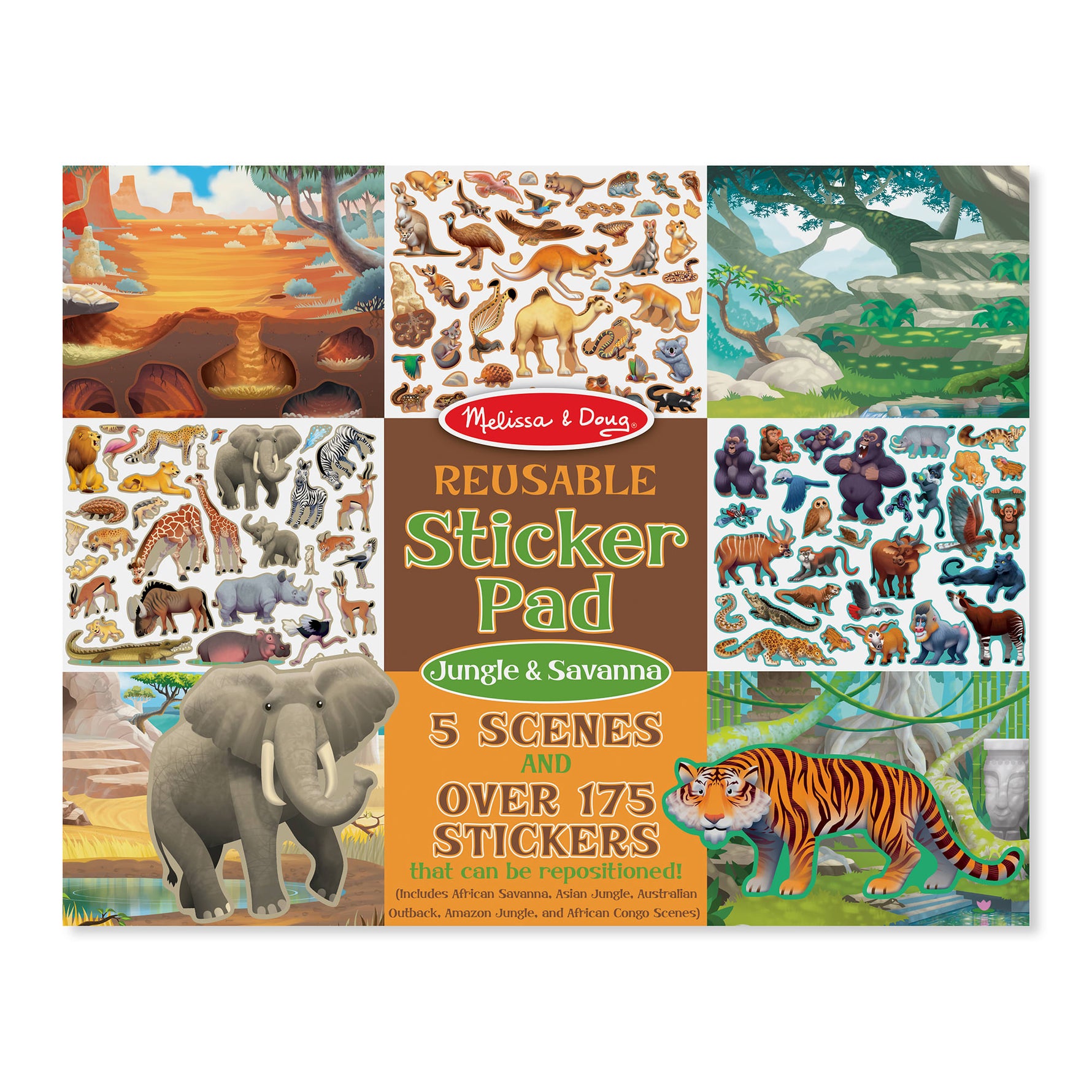 Melissa & Doug Reusable Sticker Pad - Jungle & Savanna