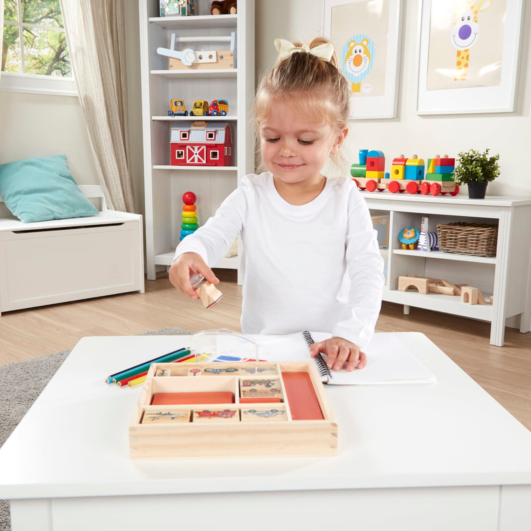 Melissa & Doug Wooden Stamp Set - Vehicles