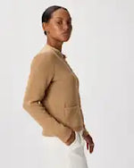 EMERALD COLLECTION Cotton Sweater Jacket in Camel -Size S