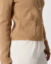 EMERALD COLLECTION Cotton Sweater Jacket in Camel -Size S