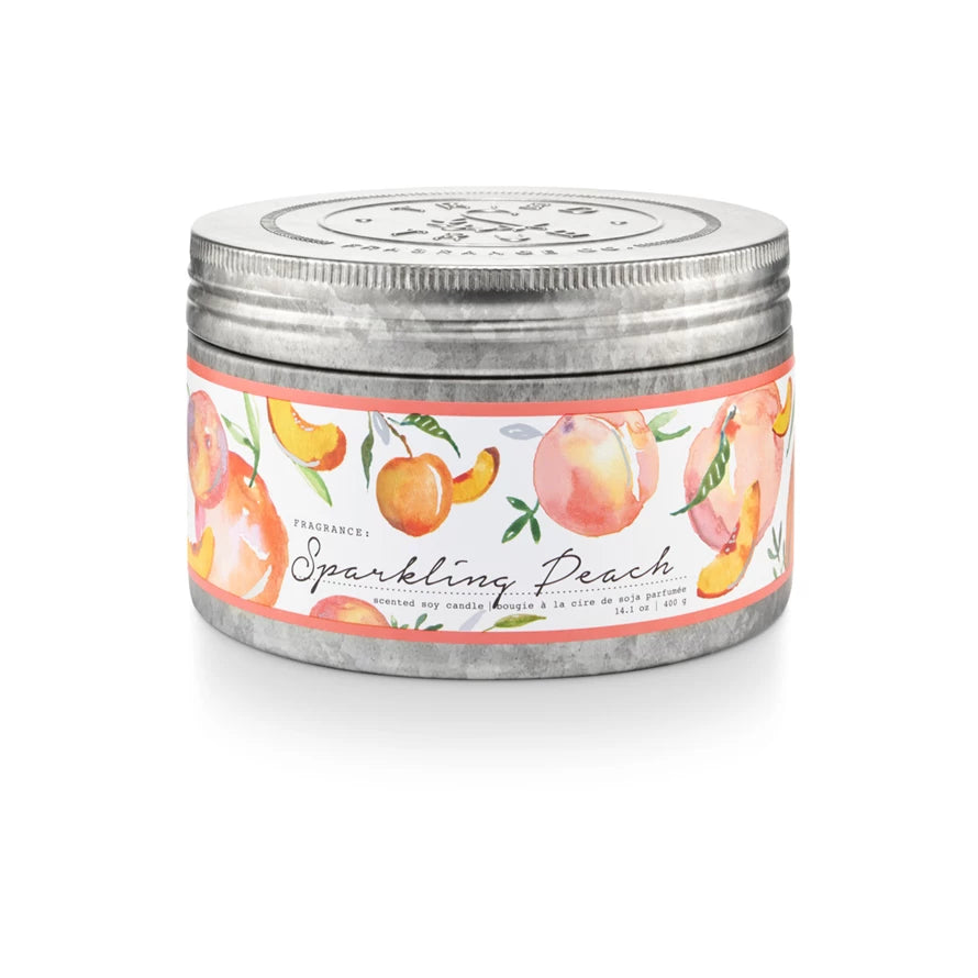 Illume Tried & True Sparkling Peach Large Tin Candle