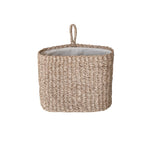CREATIVE CO-OP Hand-Woven Seagrass Wall Basket with Loop & Cotton Lining, Natural