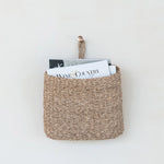CREATIVE CO-OP Hand-Woven Seagrass Wall Basket with Loop & Cotton Lining, Natural