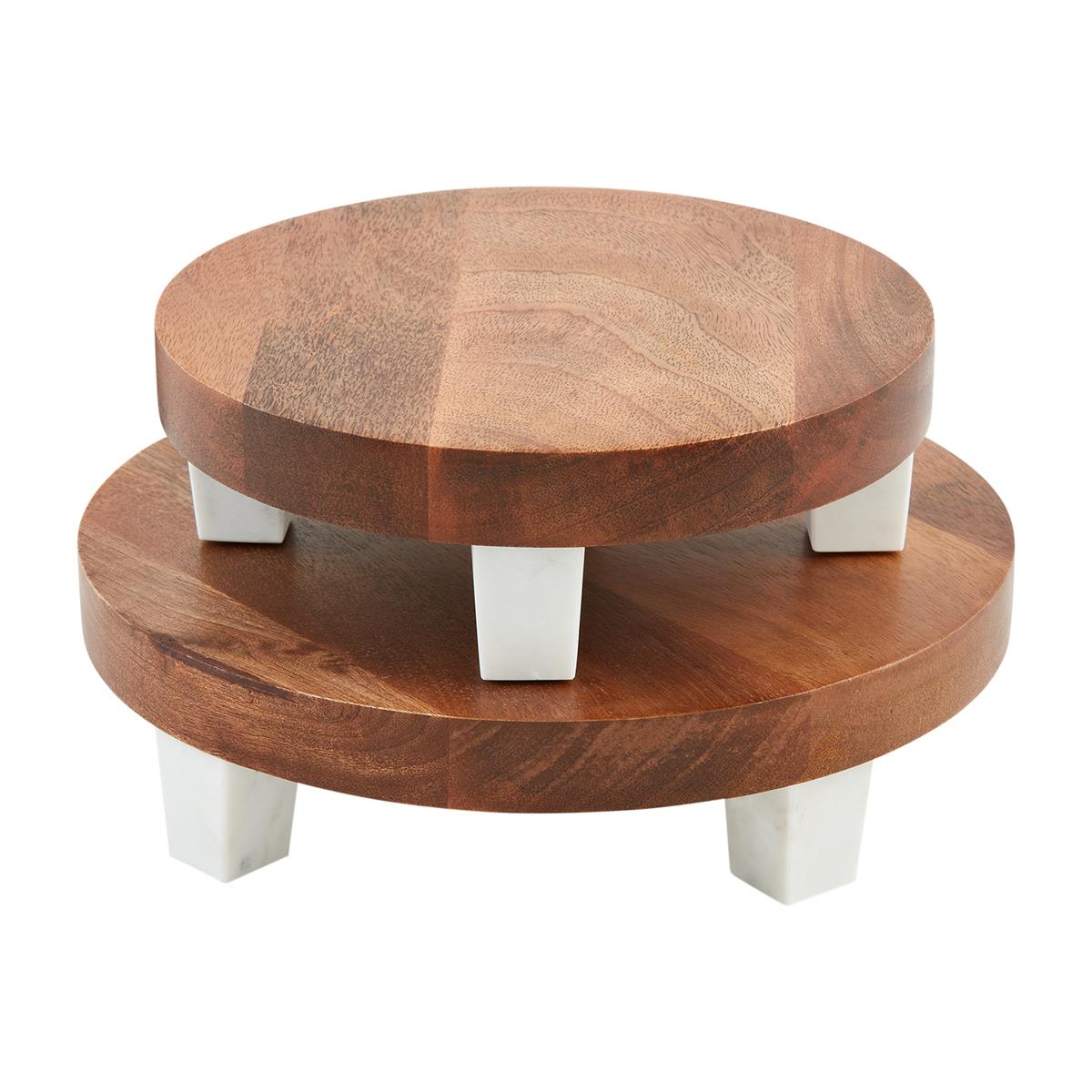 MUD PIE Footed Marble Riser Set